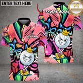 Maxcorners Graffiti Swing King Golf Polo Personalized Name, Team Name 3D Shirt (4 Colors)