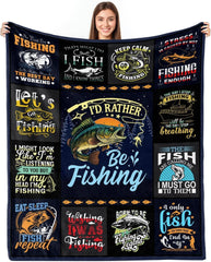 Maxcorners I'd Reather Be Fishing Blanket