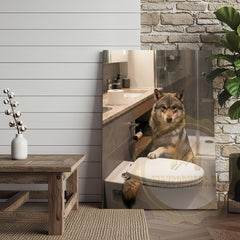 Maxcorners Wolf Canvas Contemporary Bathroom Minimalist Design Canvas Wall Art