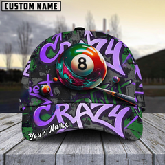 Maxcorners Billiard Ball 8 Graffiti Street Personalized Name 3D Cap (6 Colors)