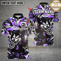 Maxcorners Darts Cool Cartoon Wolf With Dartboard Multicolor Customized Name Team Name 3D Shirts
