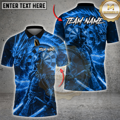 Maxcorners Darts Fire Dragon Samurai Dartboard Fantasy Multicolor Customized Name, Team Name 3D Shirts
