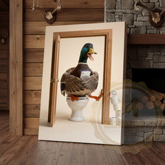Maxcorners Duck Canvas Bathroom Door Smartphone Humor Canvas Wall Art