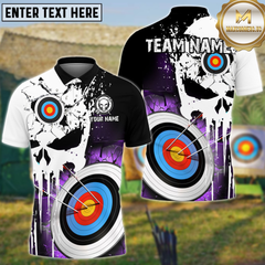 Maxcorners Archery Punishing Skull Personalized Name 3D Shirt