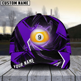 Maxcorners Billiard Ball 9 Stormeye Personalized Name 3D Cap (6 Colors)