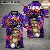 Maxcorners Sloth Street Golf Polo Shirt, Customized Name & Team Name 3D Shirts (4 Colors)