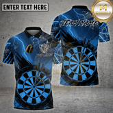 Maxcorners Dart Blue Lightning Dartboard Precision Throw Multicolor Options Personalized Name, Team Name 3D Shirt (4 Colors)