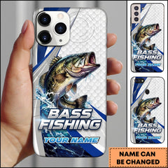 Maxcorners Bass Fishing Phone Case Splash Art Fishing Phone Case Custom Name