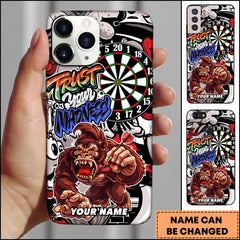 Maxcorners Darts Gorilla Power Smash Illustration Personalized Name Phone Case