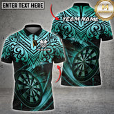 Maxcorners Darts Luxury Gold Tribal Pattern Dartboard Multicolor Customized Name, Team Name 3D Shirt