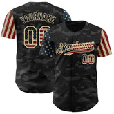 Maxcorners Custom Blue White-Red 3D Pattern Design American Flag Outer Space Light Swords Premium Baseball Jersey LM0210