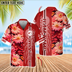 Maxcorners Bowling Tropical Strike Multicolor Customized Name, Team Name 3D Hawaiian Shirt