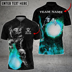 Max Corner Customized Name Skull Fire Golf Ball Multicolor Golf ball Jersey Pattern Custom 3D Polo Shirt