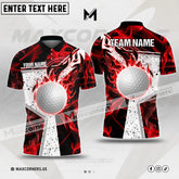 MaxCorners Customized Name Fire Destroys Darkness Golf Multicolor Custom 3D Polo Shirt (4 Colors)