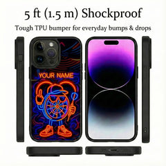 Maxcorners Darts Angry Bull Fire Lightning Team Logo Personalized Name 3D Phone Case