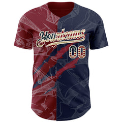 Maxcorners Custom White Red-Royal Premium American Flag Fashion Baseball Jersey LM0210