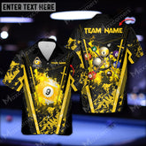 Maxcorners Billiards Billiards 9 Ball Abstract Grunge Texture Multicolor Options Personalized Name Hawaiian Shirt ( 6 Colors )