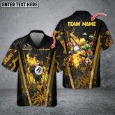 Maxcorners Billiards Abstract Grunge Texture Multicolor Options Personalized Name Hawaiian Shirt ( 6 Colors )