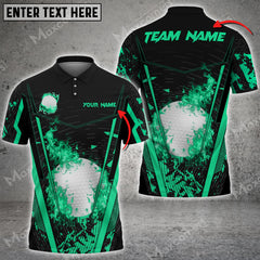 Maxcorners Golf Fire Grunge Multicolor Option Customized Name 3D Shirt