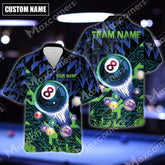 Maxcorners Billiards 8 Ball Abstract Grunge Multicolor Options Personalized Name Hawaiian Shirt ( 4 Colors )