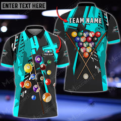 Maxcorners Billiards X-Shaped Texture Multicolor Options Customized Name 3D Shirt