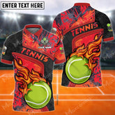 Maxcorners Tennis Ball Grunge Multicolor Options Customized Name 3D Shirt ( 4 Colors )