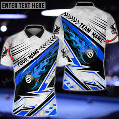 Maxcorners Billiards Ball Fire Speed Texture Multicolor Options Customized Name 3D Shirt