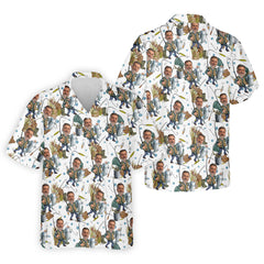 Maxcorners Custom Face White Funny Fishing Shirt, Personalized Fishing Shirt, Gift For Fisherman, Men's Fishing Shirt