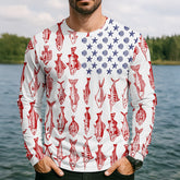 Maxcorners American Flag Fish Shirt, Fishing SPF Shirt, Mens Fishing Shirts Long Sleeve, Gift For Fisherman