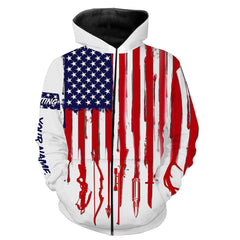 Maxcorners Custom Name American Flag Hunting Tools 3D All Over Printed Clothes
