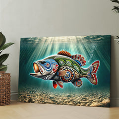 Maxcorners Largemouth Fish Art Matte Canvas LM0101