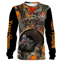 Maxcorners Turkey Hunting Orange Customize Name 3D Shirts