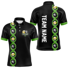 Maxcorners DNA Billiard 8 Ball & 9 Ball Shirts For Men Custom Funny Pool Jerseys Team Polo & 1/4 Zip |Green TU1612