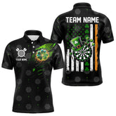 Maxcorners Irish American Flag Saint Patrick Day Dart Shirts For Men Custom Luckiest Shamrock Dart Jerseys