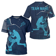 Maxcorners Custom Blue Torn Pickleball Paddle League Jerseys For Men Pickleball Team Shirts