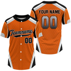 Maxcorners Personalized Black And Orange Baseball Ball Shirt For Men Baseball Jerseys Gifts LM0910