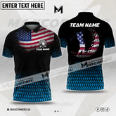 MaxCorners Golf American Flag Multicolor Option Customized Name 3D Polo Shirt (4 colors)