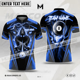 Maxcorners Billiards Skull Pattern Multicolor Options Personalized Name 3D Shirt (4 Colors)