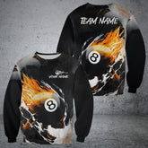 Maxcorners Billiard Ball 8 Comic Fire Skull Multicolor Options Personalized Name, Team Name 3D Shirt For Steve