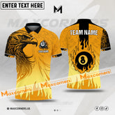 Maxcorners Eagle Fire Flame Billiard Jersey Mutilcolor Customized Name, Team Name 3D Polo Shirt