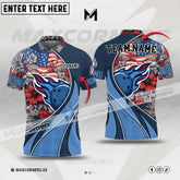 Maxcorners Bowling & Pins US Flag And Flowers Multicolor Option Customized Name, Team Name 3D Polo Shirt (4 Colors)