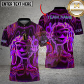 Maxcorners Bowling Neon Fire Mascot Multicolor Customized Name Team Name 3D Shirts