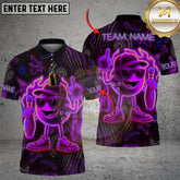 Maxcorners Bowling Neon Flame Character Multicolor Customized Name Team Name 3D Shirts