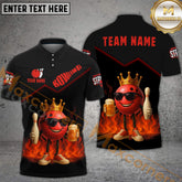 Maxcorners Bowling Shirt King Ball Beer Style Personalized Name, Team Name 3D Shirt (4 Colors)