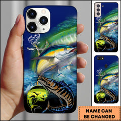 Maxcorners Marlin & Mahi Mahi Fishing Big Game Ocean Action Design Personalized Name Phone Case