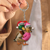 Maxcorners Custom Funny Duck Couple Christmas Ornament - Personalized Names, Custom Gift for Couples & Animal Lovers LM0411
