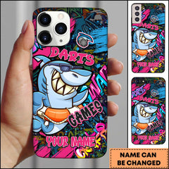 Maxcorners Darts Funny Shark Graffiti Personalized Name 3D Phone Case