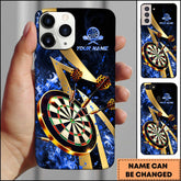 Maxcorners Darts Luxury Gold Lightning Strike Board Personalized Name 3D Phone Case