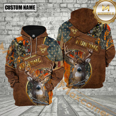 Maxcorners Premium Deer Hunter Orange Camouflage 3D Full Print Hoodie Best Gift For Hunter