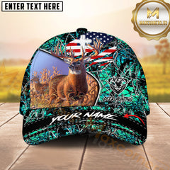 Maxcorners Patriotic Buck Camo Hunting Cap Multicolor Pattern Personalized 3D Cap